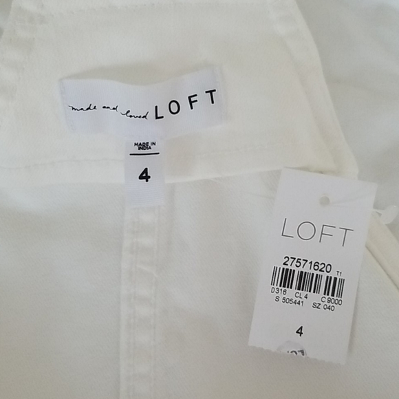 LOFT White Denim Overalls - NWT - Picture 9 of 13